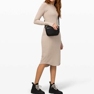 Lululemon athletica Om and On Long Sleeve Midi Dress in Sandlot Size S
